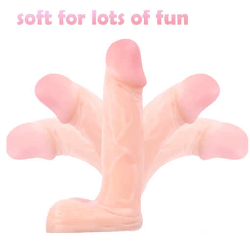 Eros 4 Inch Flesh Silicone Dildo Light Brown Realistic Penis