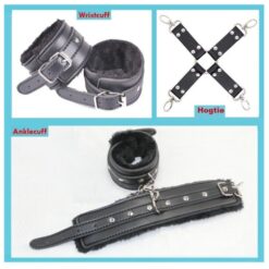 Eros Hand Cuffs Ankle Cuffs Restraint Combo Cross Buckle Hog Tie