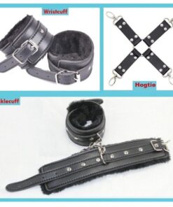 Eros Hand Cuffs Ankle Cuffs Restraint Combo Cross Buckle Hog Tie