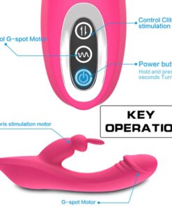 Eros Quality 2 in 1 Rosy Rabbit Vibrator Lady Sex Toy 6 Eros Quality 2 in 1 Rosy Rabbit Vibrator Lady Sex Toy