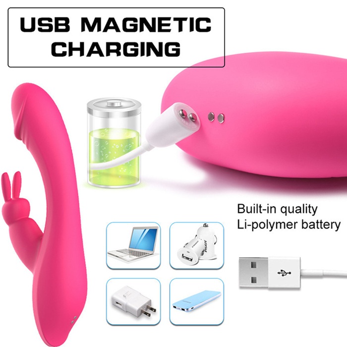Eros Quality 2 in 1 Rosy Rabbit Vibrator Lady Sex Toy