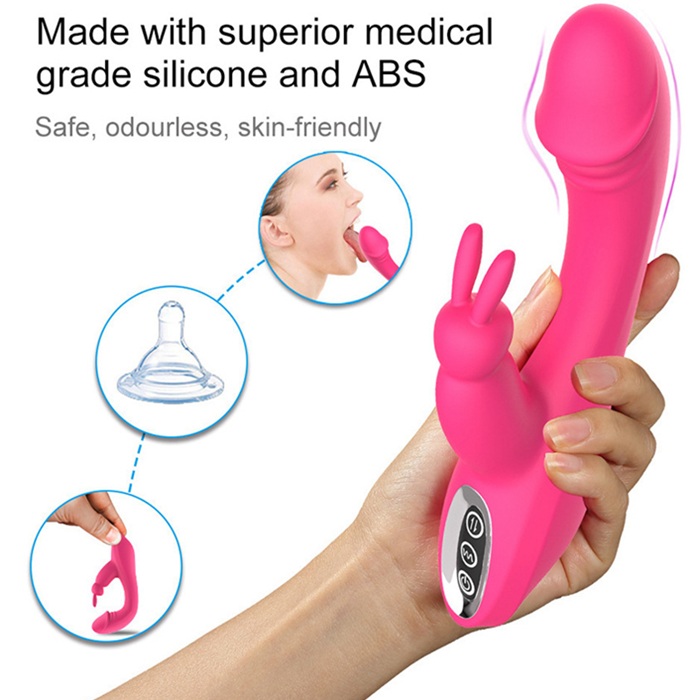 Eros Quality 2 in 1 Rosy Rabbit Vibrator Lady Sex Toy