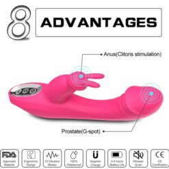 Eros Quality 2 in 1 Rosy Rabbit Vibrator Lady Sex Toy