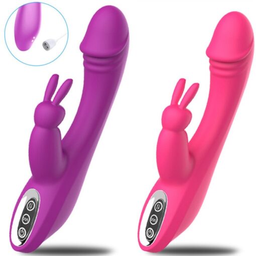 Eros Quality 2 in 1 Rosy Rabbit Vibrator Lady Sex Toy