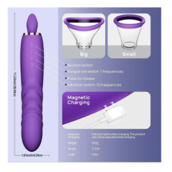 Eros 3 in 1 Magnetic Rechargeable Tongue Sucking Vibrator