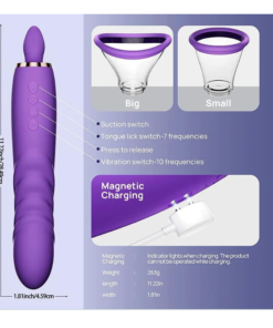 Eros 3 in 1 Magnetic Rechargeable Tongue Sucking Vibrator