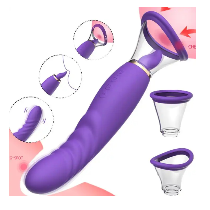 Eros 3 in 1 Magnetic Rechargeable Tongue Sucking Vibrator