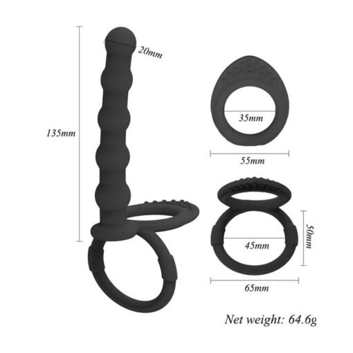Eros Beaded Anal Plug with Cock Ring