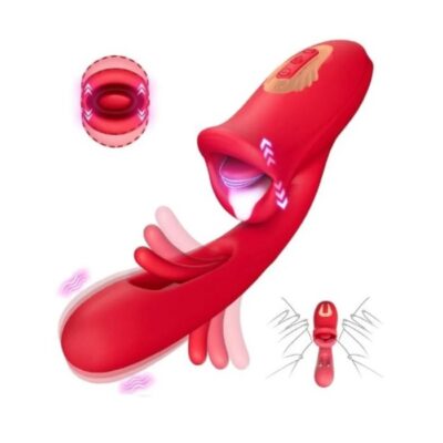 Eros Advanced Multi-Tongue Licking Sucking Dildo Rose