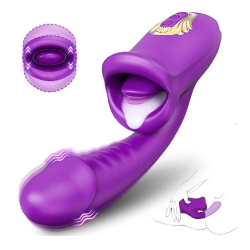 Eros Advanced Multi-Tongue Licking Sucking Dildo Rose