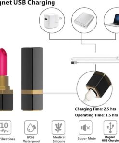 Eros 10 speed USB Rechargeable Lipstick Vibrator 3 Eros 10 speed USB Rechargeable Lipstick Vibrator