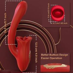 Eros Advanced Multi-Tongue Licking Sucking Dildo Rose