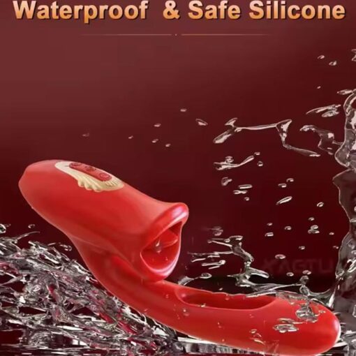 Eros Advanced Multi-Tongue Licking Sucking Dildo Rose