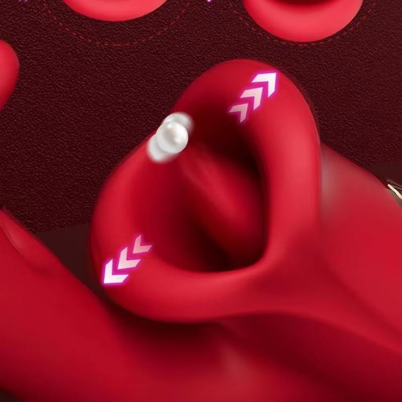 Eros Advanced Multi-Tongue Licking Sucking Dildo Rose