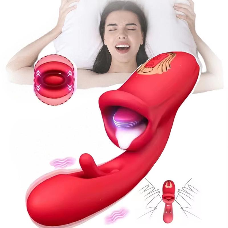 Eros Advanced Multi-Tongue Licking Sucking Dildo Rose