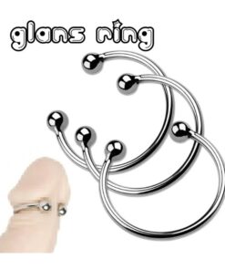 Stainless Steel Dual Ball Penis Cock Ring Delay Ejaculation Sex Toy for Men Sexual Wellness