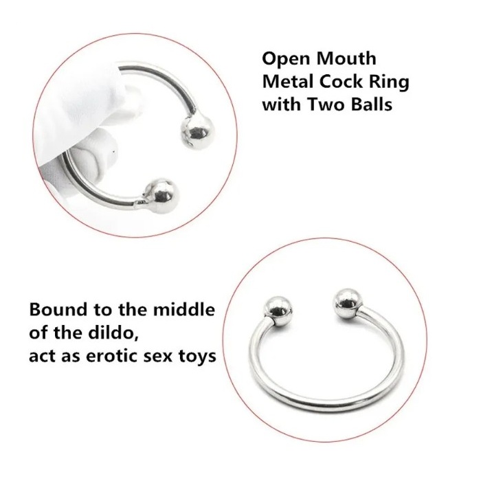 Stainless Steel Dual Ball Penis Cock Ring Delay Ejaculation Sex Toy for Men Sexual Wellness Stainless Steel Dual Ball Penis Cock Ring Delay Ejaculation Sex Toy for Men Sexual Wellness