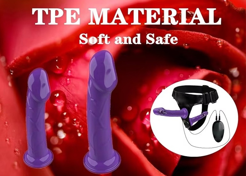 Double Purple Strap-on Dildo Harness Lesbian Strap on Dildo