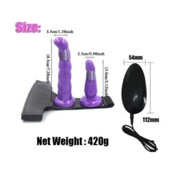 Double Purple Strap-on Dildo Harness Lesbian Strap on Dildo