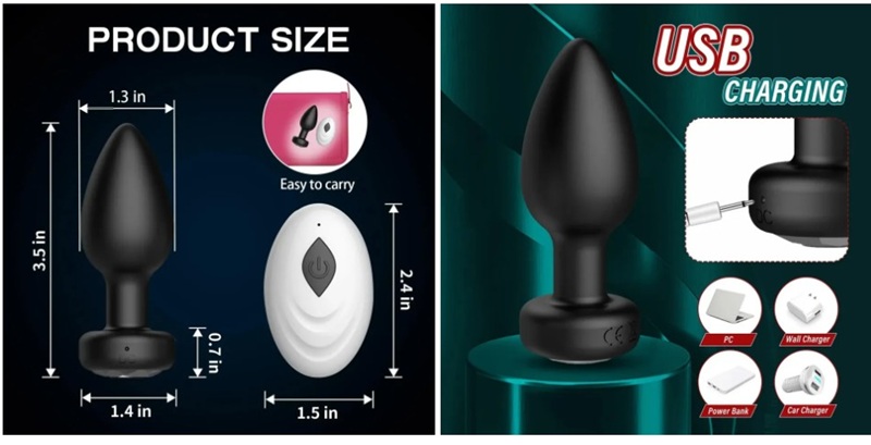 Eros Rechargeable Anal Plug Vibrator Wireless Remote Control
