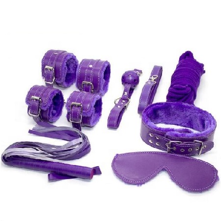 Purple 7 pcs bondage set